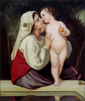 

High quality hand paintings on canvas, reprinted Bouguer's kiss, 1863 20 x 24 inches #free shipping