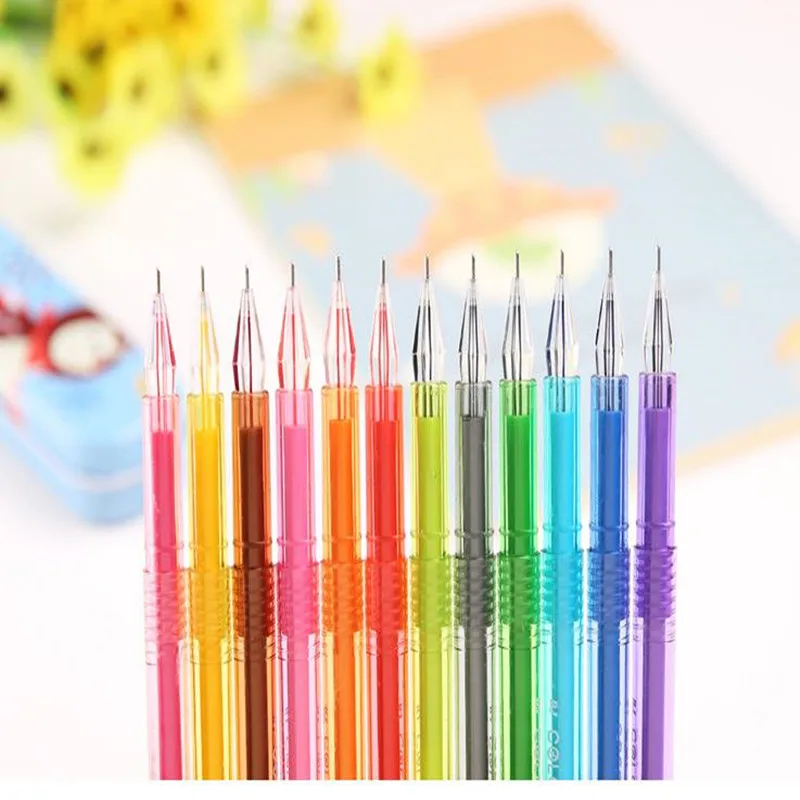12 шт набор гелевых ручек школьные канцелярские принадлежности студенческие цветные ручки для рисования яркие цвета гелевая ручка для студентов подарки награды горячая распродажа