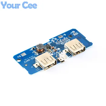 

5 pcs Dual Micro USB 3.7v to 5V 2A Mobile Power Bank DIY 18650 Lithium Battery Charger PCB Board Boost Step Up Module With Led