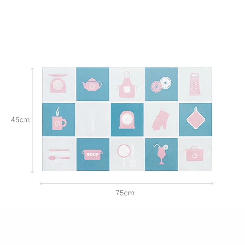 Kitchen Anti-Oil Wall Stickers Self-adhesive High Temperature Aluminum Foil Sticker Tile Wall Stickers 75x45cm B