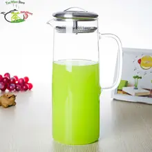 1х горшок LS-High большой 1600 мл жаростойкий прозрачный стеклянный чайник для воды, сока, чайник, бутылка w/крышка Ситечка из нержавеющей стали