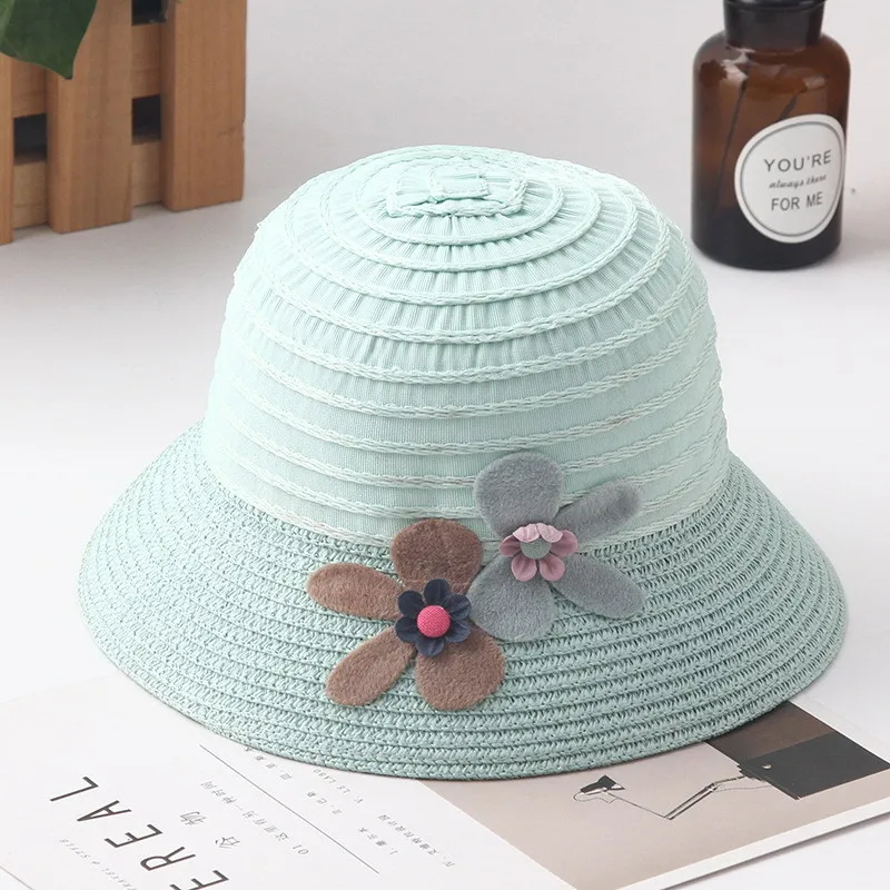 USPOP 2018 New Cute children sun hats flower breathable sun hat wide