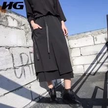 [HG] Европа новые весенние модные женские Нестандартные Свободные одноцветные юбки женский эластичный пояс до середины икры юбки LJT1605