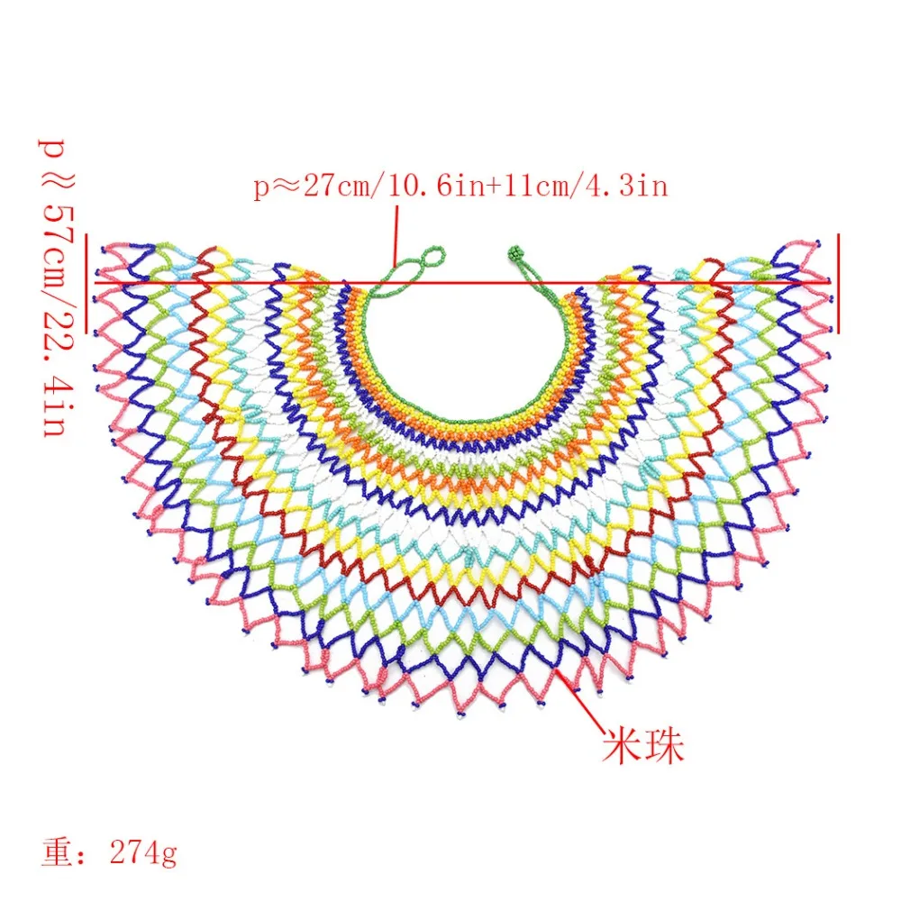 Африканская Смола бисером короткая цепочка чокер воротник египетское заявление ожерелье Бохо этнические большие ожерелья для женщин kolye ювелирные изделия