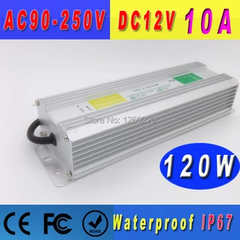 

DC 12V 120W High Quality 10A Waterproof Electronic LED Switching Power Supply Transformer AC170-260V