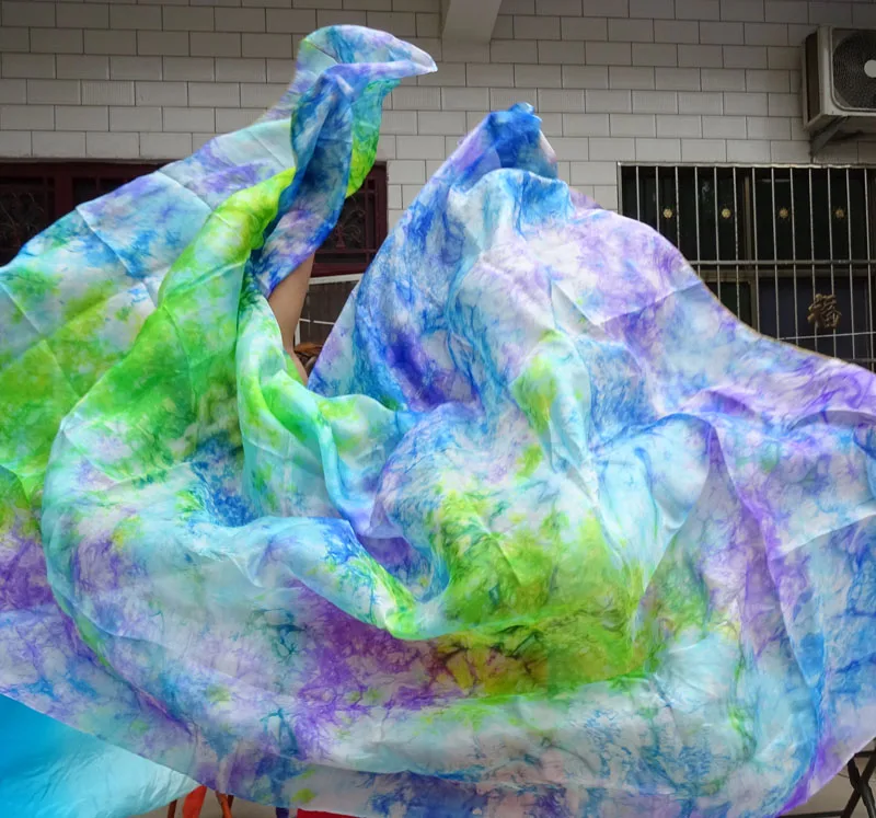 

NEW ARRIVAL! silk belly dance accessories colors green belly dance veils for women belly dance props veils 2.5*1.14M