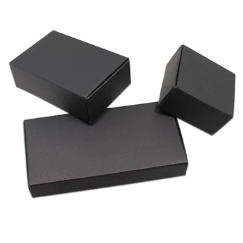 

50pcs paper box Black Craft Kraft Packaging Box Wedding Party Small Gift Candy Jewelry Package Boxes For Handmade Soap Storage