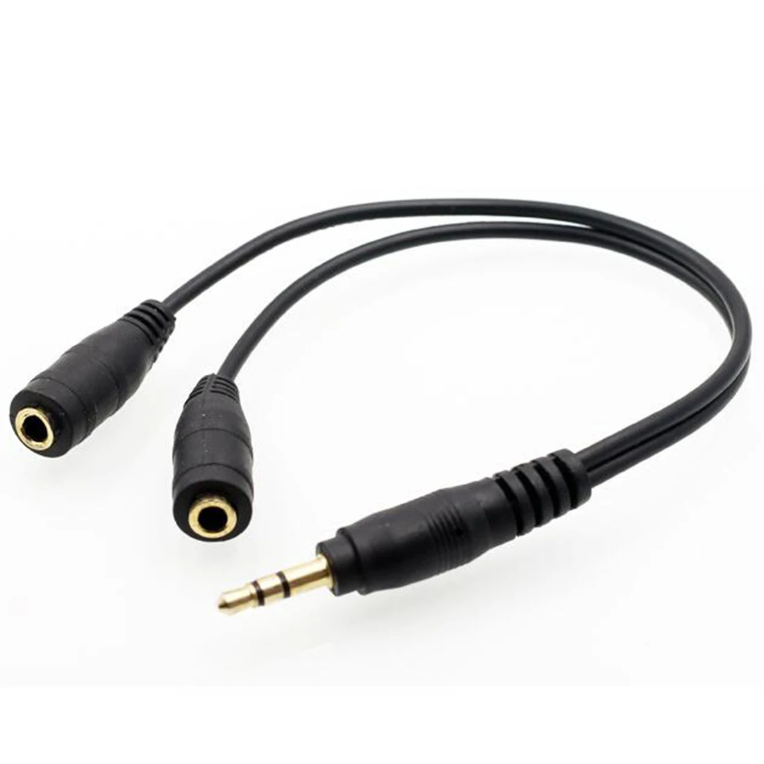

Hot 1pcs Black 3.5mm 1 in 2 Couples Audio Line Earbud Headset Headphone Earphone Splitter For Pad Phone Android Mobile MP3 MP4