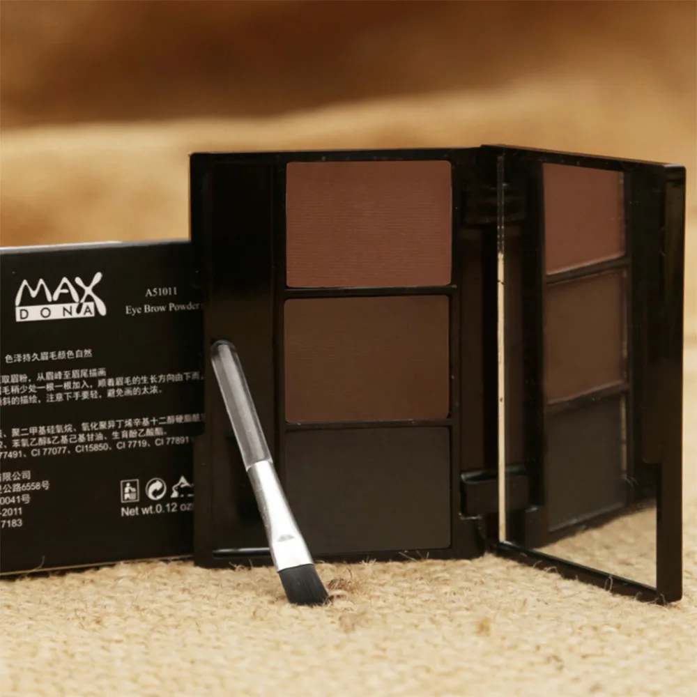 

e yebrow Powder Palette Cosmetic e yes Shading b rush Mirror Box e yebrow Enhancer Make up Tool product 3 Color