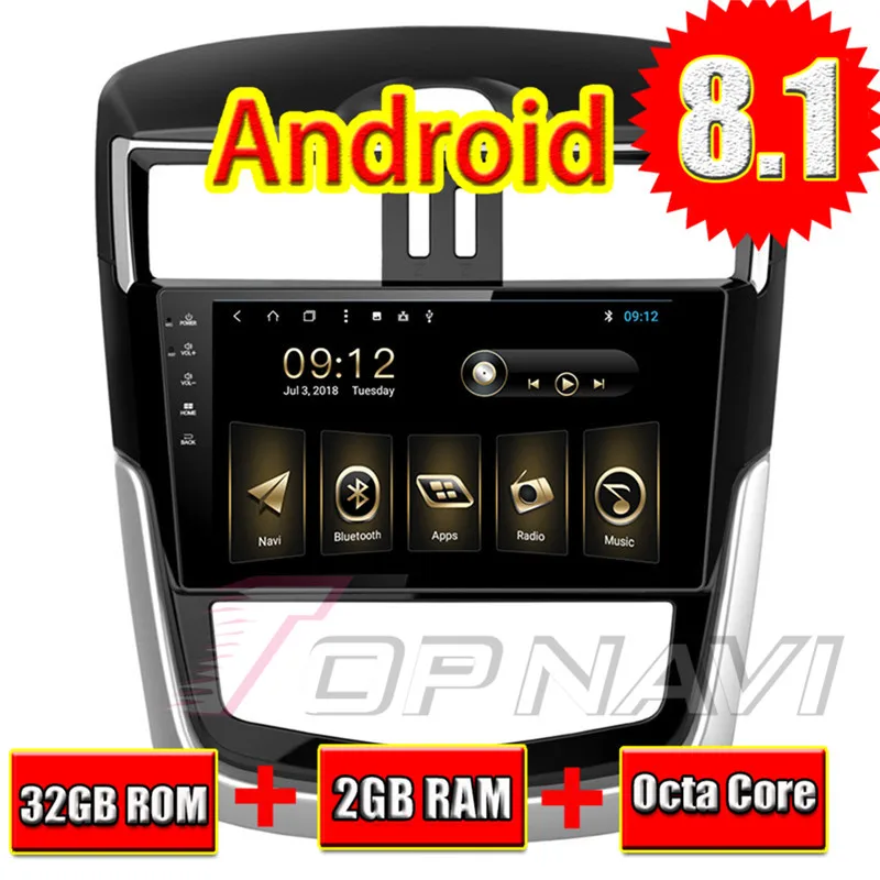 

Auto GPS Navigation for Nissan Tiida 2016 Android 8.1 9'' Topnavi Vehicle Head Unit Players with EQ Function no DVD Car Stereo