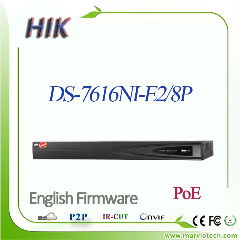 

Internaltional English firmware 6MP NVR DS-7616NI-E2/8P  ds-7616 16ch 8 POE interface NVR IP Network Camera Recorder