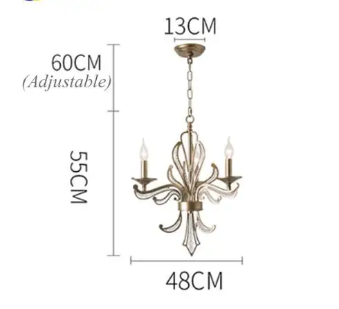 3 lights Современная светодиодная Люстра для гостиной, спальни, столовой, железная люстра, хрустальная люстра домашняя люстра, лампа освещения - Цвет абажура: 3 lights