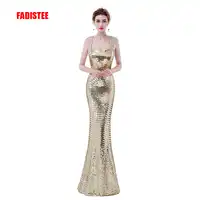 FADISTEE ออกแบบใหม่ elegant ชุดราตรี sequins ชุดพรรคอย่างเป็นทางการ vestidos de festa lace - up bling mermaid ชุดราตรียาว