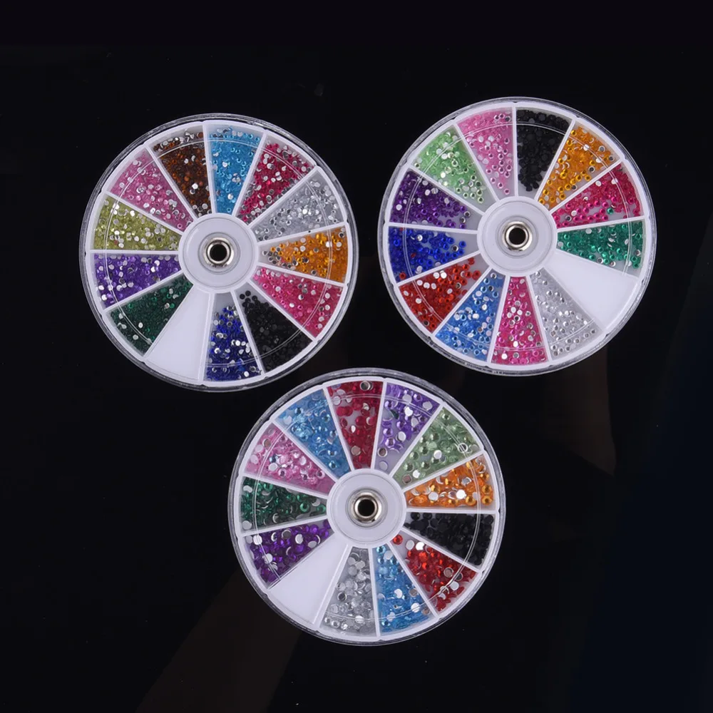 

1set DIY Nail Art Tools Decorations Adornment Rhinestone Nail Sticker Decoration Wheel Mixed Nail Art Manicure Accessories