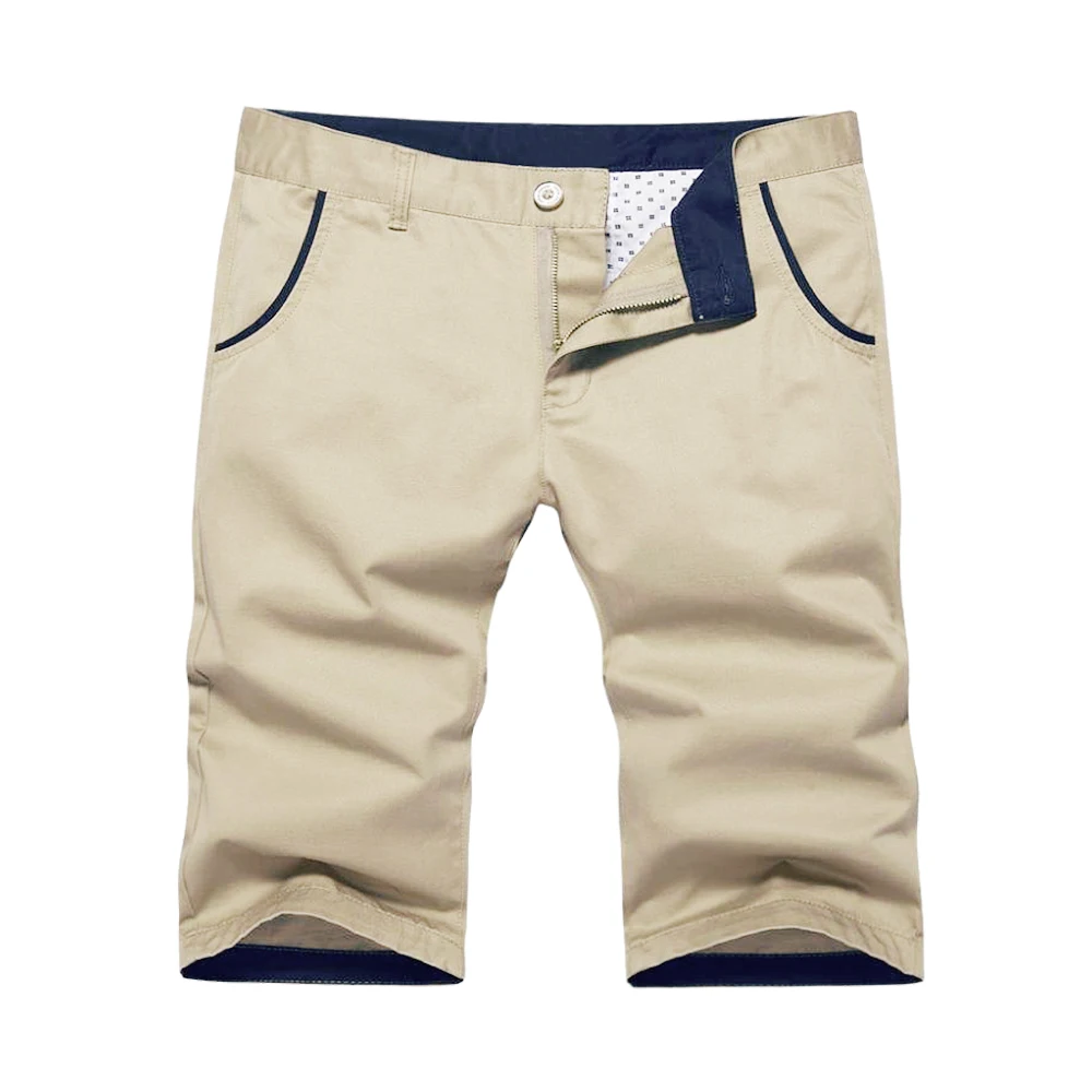 Летние модные мужские повседневные хлопковые шорты цвет Slim Fit до колен высокое качество плюс размер короткие брюки