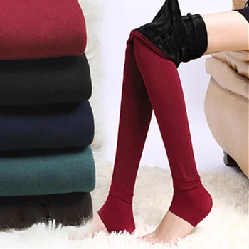

8 Colors Winter Plus Cashmere Leggings Woman Casual Warm Plus Size Faux Velvet Knitted Thick Slim Leggings Super Elastic