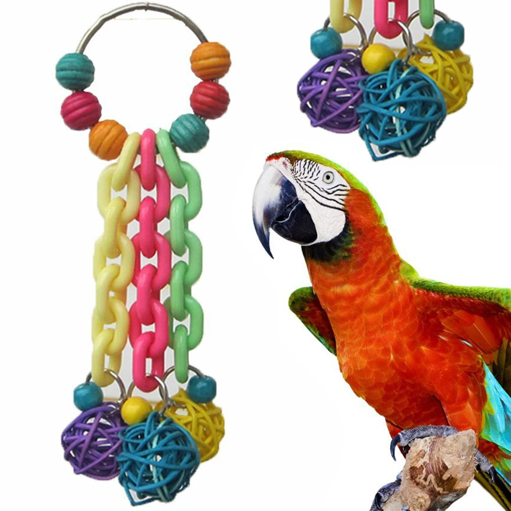 18 см красочные жевательные игрушки для птиц, попугаев Parakeet канарейки Африканский волнистый Какаду Macaw Chewiing игровые аксессуары для животных принадлежности