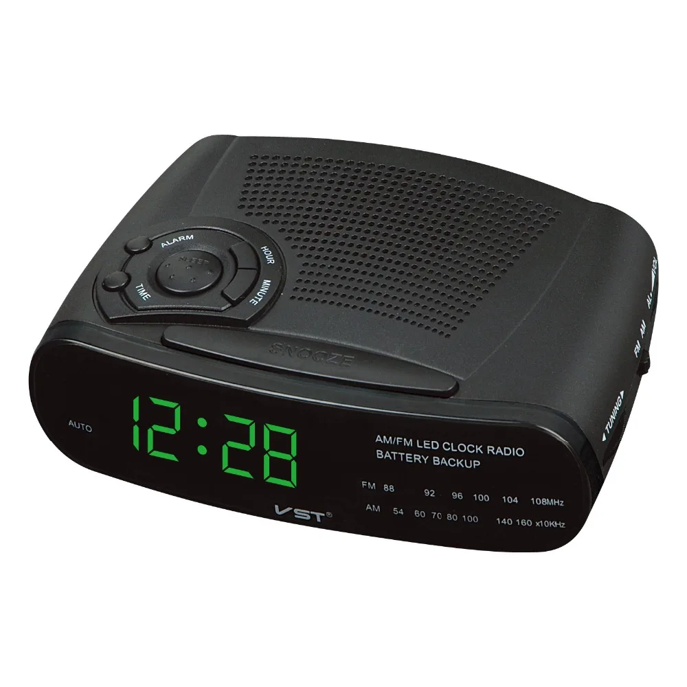 LED AM FM Radio Digital Alarm Clock Backlight Snooze Radio Reveil AC