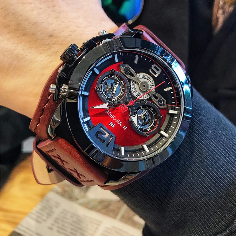 Часы наручные NAVIFORCE Мужские кварцевые модные спортивные роскошные брендовые