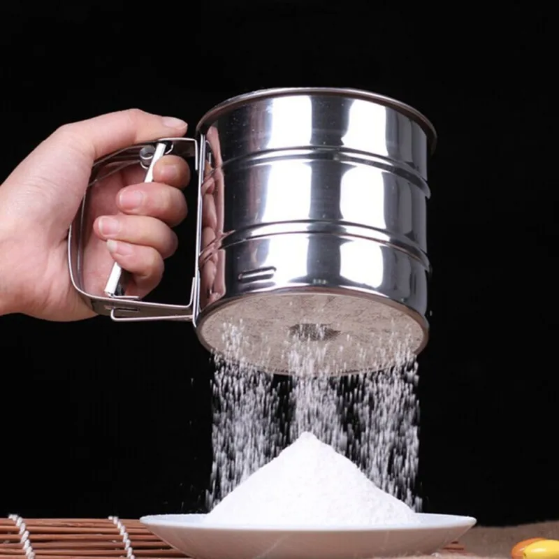

New Stainless Steel Sieve Cup Powder Flour Sieve Mesh Knife Baking Tools Pastry Tools Cozinha Cozinhar Cake Tools Bakeware