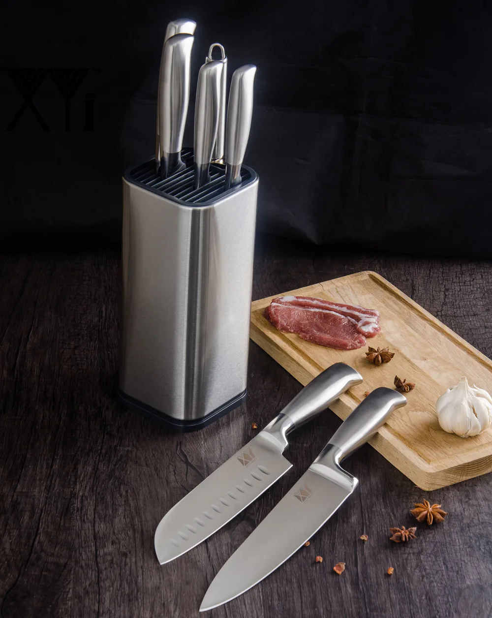 XYj набор кухонных ножей из нержавеющей стали, кухонные принадлежности, Держатель ножей из нержавеющей стали, точилка для ножей, кухонная принадлежность шеф-повара, лучший инструмент