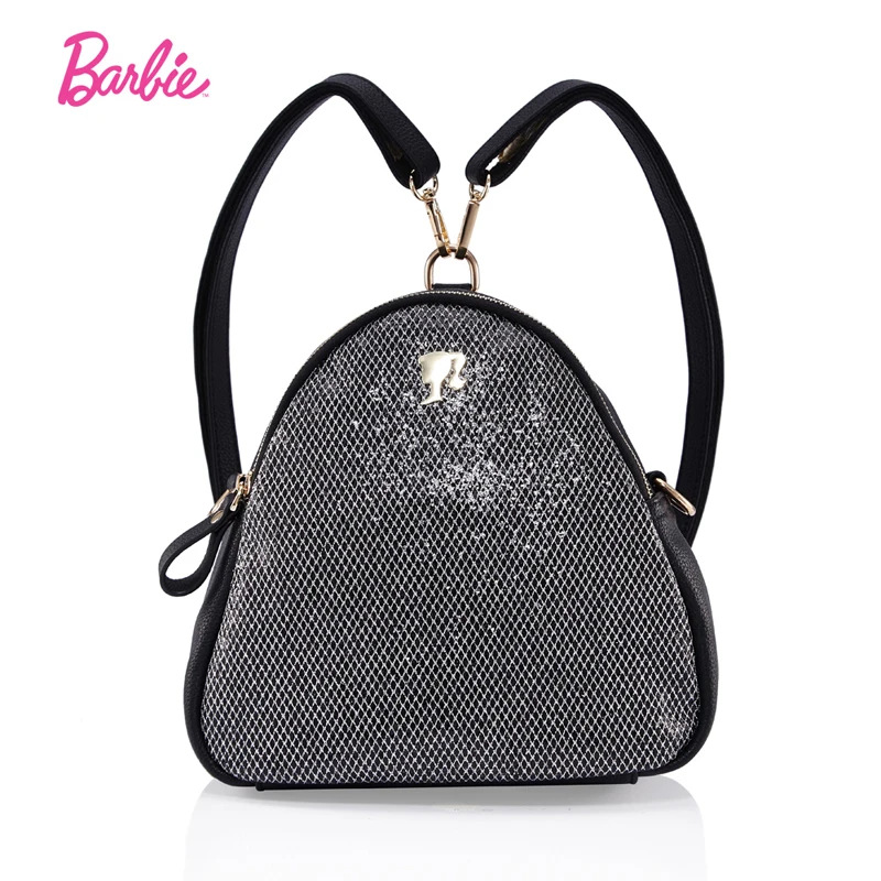 

Barbie Women backpacks lively style bright Bags girls black leather shoulder bags Student Fashion Brief Bag young Ladies