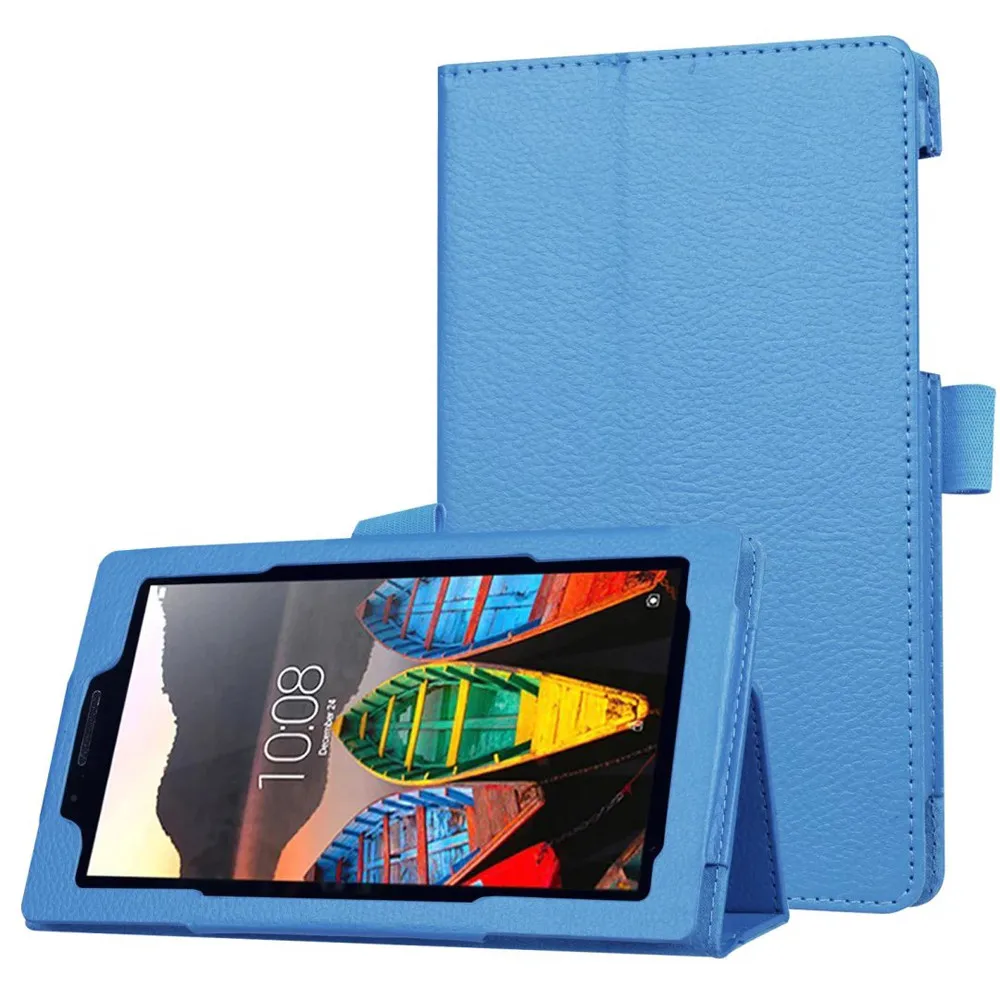 Кожаный чехол умный для LenovoTab3 7 Essential(710F) ультра тонкий кожаный подставка планшета