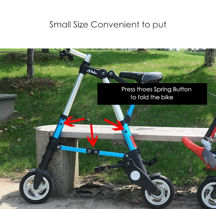 Top New Xfront Abike Unisex 8 Inch Wheel Mini Ultra Light Folding Bike Subway Transit Vehicles Road Bicycle Outdoor Sports Bicicleta 6