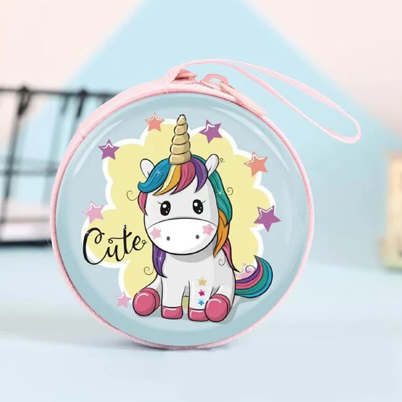 Новая женская мини-сумка Kawaii С мультяшным единорогом, кошелек для монет, милый детский кошелек для девочек, органайзер для наушников, коробка, сумка Рождественский подарок