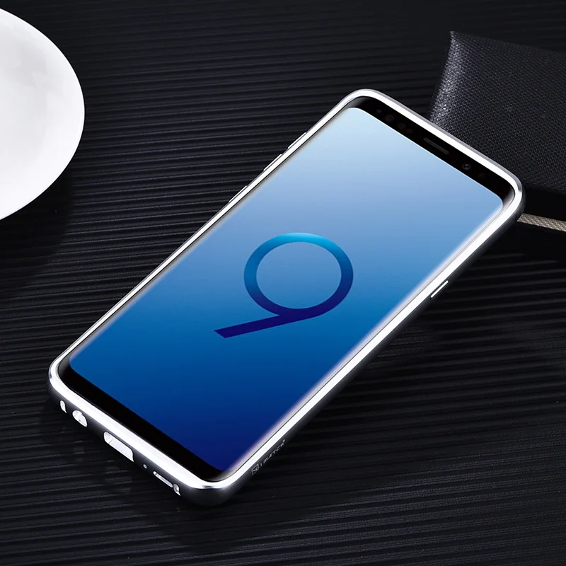 iMatch Luxury Aluminum Metal Bumper Carbon Fiber Back Cover Case for Samsung Galaxy S9 & Samsung Galaxy S9 Plus
