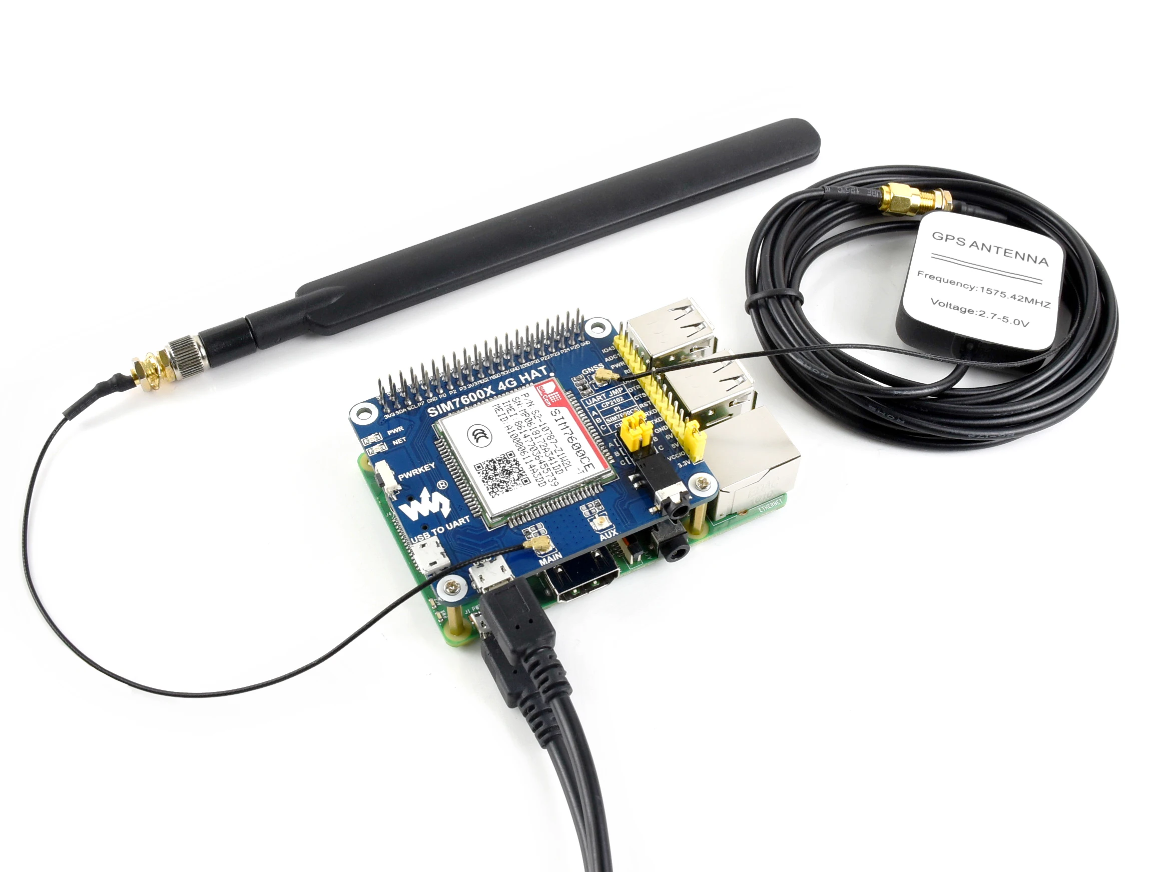 4 г/3g/2 г/GSM/GPRS/GNSS шляпа для Raspberry Pi на основе SIM7600CE-T 4 г/3g/2 г связи и GNSS модуль позиционирования