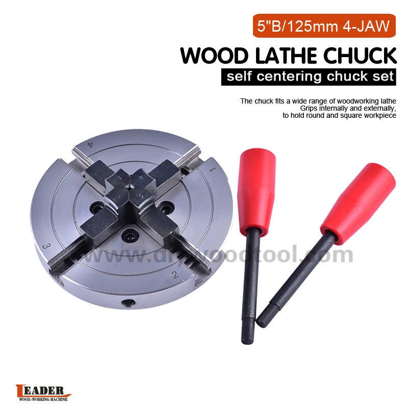 5" / 125mm 4-Jaw Wood Lathe Chuck,5inch 4 jaw self centering chuck Wood Turning Chuck,mini lathe woodworking chucks,machine tool