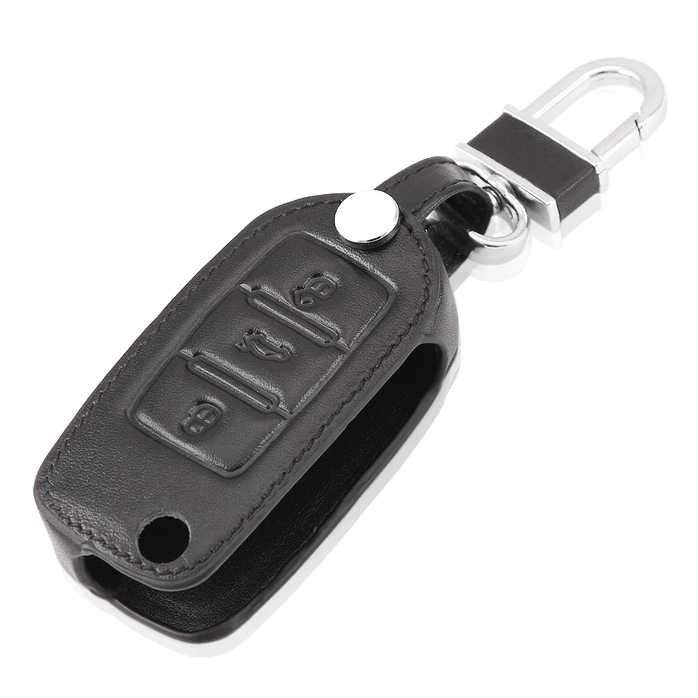 Кожаный чехол для автомобильных ключей Volkswagen VW Passat Golf Jetta Bora Polo Sagitar Tiguan Skoda Octavia A5