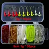 50pcs Soft Lures 10pcs Lead Hooks Set Box Classic Flexible Swimbaits Artificial Bait Silicone Lure Fishing Tackle Fishing Lures ► Photo 3/6