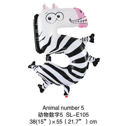 Animals Number Foil Balloons 10pcs New Arrival air balloons wedding Birthday party Decorations kids Numbers Air Balls baby toys (4)