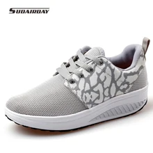 2016 Women Spring/Summer Flat Platform Casual Shoes Women’s Walking Swing Shoes Woman 4.5cm Heels zapatillas deportivas mujer