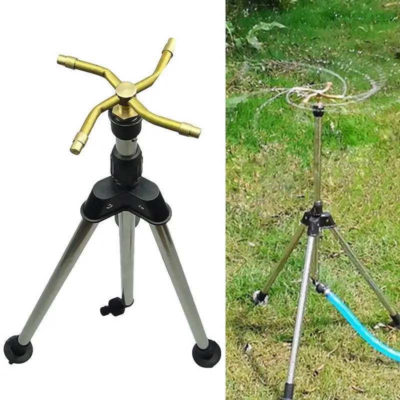 

Stainless Steel Tripod 4 Split Interface 360 Degree Rocker Rotating Nozzle Agricultural Irrigation Bracket Garden Sprinklers
