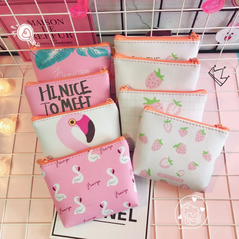 

Cute Bird Coin Purse Leather Women Short Wallet Girls Mini Storage Bags For Female Daily Clutch Purse Headset Bags Bolsa Wholesa