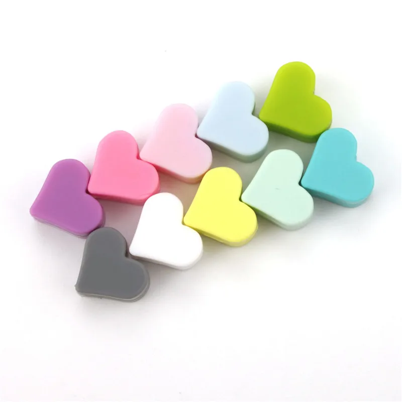 100 шт. силиконовые бусины в форме сердца для младенцев Bpa 15 мм|beads silicone|heart beadssilicone