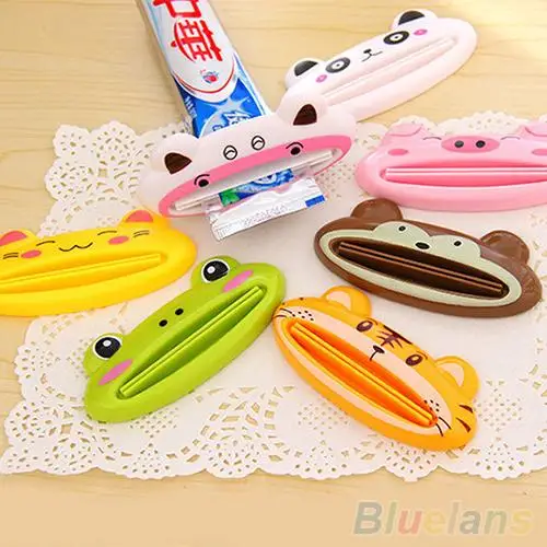 1PC Bathroom Home Tube Rolling Holder Squeezer Easy Cartoon Toothpaste Dispenser