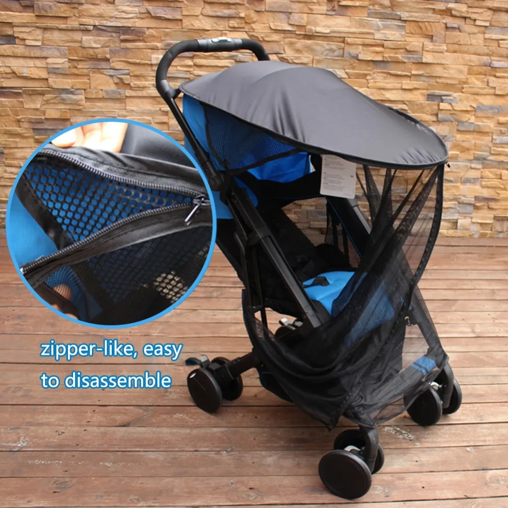 Baby Stroller Awning Sunscreen Baby Mosquito Net UV Protection Universal Multi-purpose Trolley Windshield Rainproof