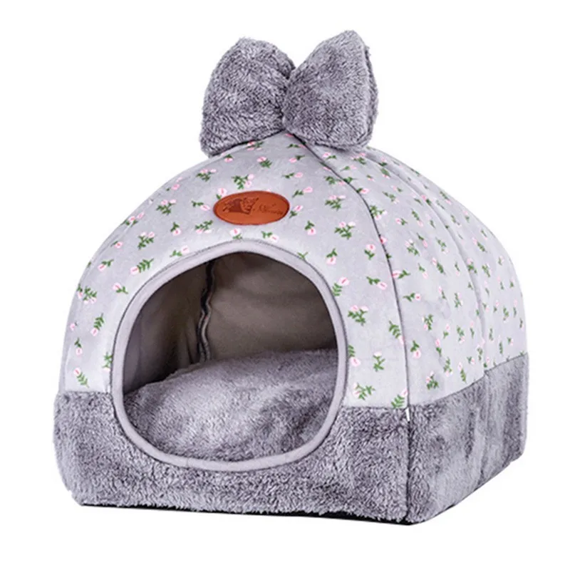 Cama para cachorro luxo, кровать и диван для питомцев, согревающий домик для собак, мягкое гнездо для собак, зимняя Конура для щенков, кошек, большие размеры, маленькие собаки 40A1 - Цвет: Black