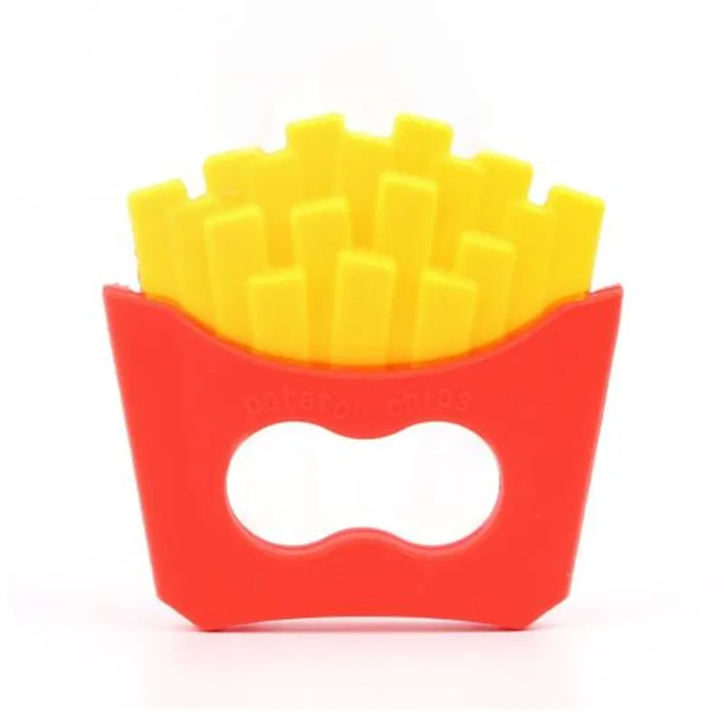 

FRIES Pendant Teething Necklace Potato Chips Silicone Teether Autism Sensory Chewing