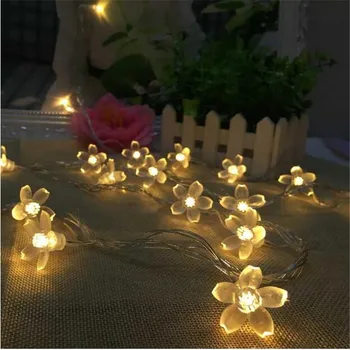 

3M 20LED Cherry Blossom Flower Fairy String Decorative Light Battery Operated Wedding Christmas Outdoor Patio Garland Decoration