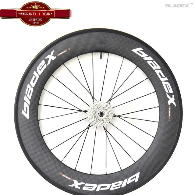 Cheap W Carbon Wheels 88mm Clincher Width 23/25mm 700C Road Bike Carbon Wheelset 88mm Carbon Clincher Wheelset Bicycle Wheel