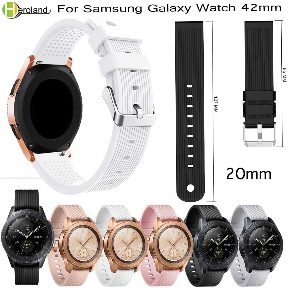 20 мм ремешок для часов Силиконовый ремешок для samsung gear sport S2/S4 Galaxy Watch 42 мм для huami amazfit ремешок Bip для huawei Watche 2