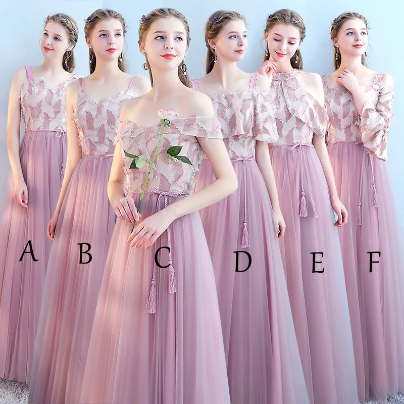 

Mingli Tengda Elegant Bean Sand Bridesmaid Dress Tulle V Neck Cheap Simple Prom Party Gown Spaghetti Straps Vestido De Noiva