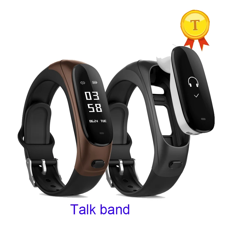 

best gift to elder Heart rate monitor healthy wristband BLT 4.0 Wearable Device anti lost Smart Bracelet Talk Band with Earphone