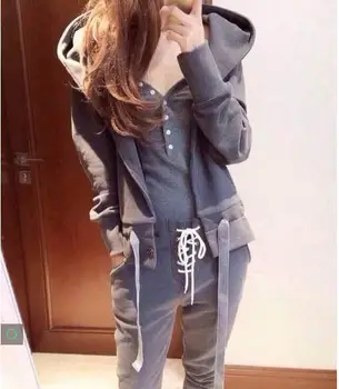 

Hoodies Sweatshirts Spring Autumn new Korean version cultivating long-sleeved Hoodies fashion casual trousers Parure 1055