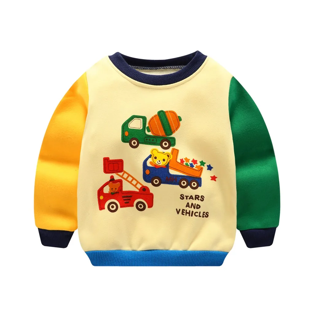 autumn and winter new children's long-sleeved baby sweater and plus velvet single coat - Цвет: WY9